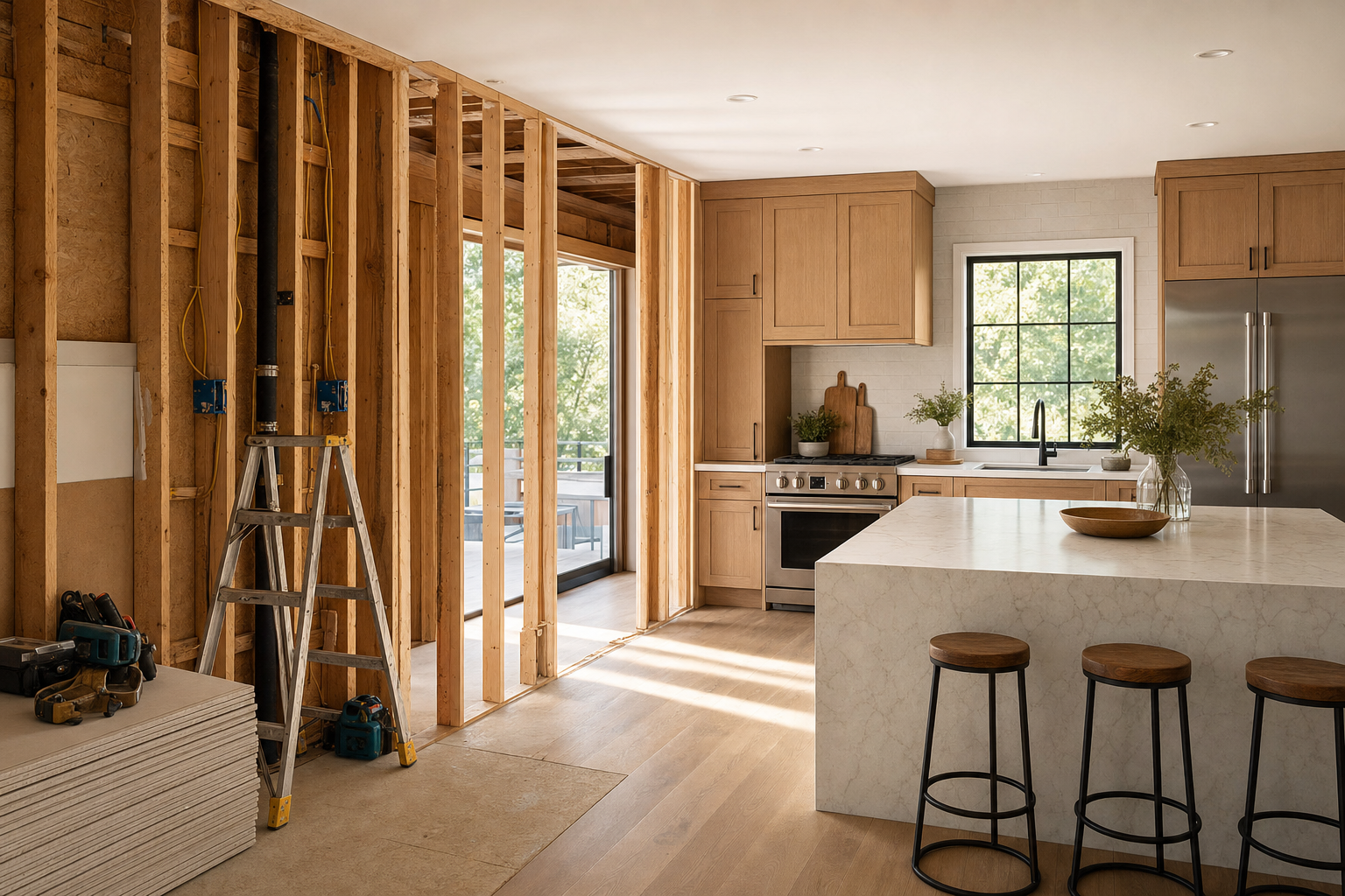Design inspiration: full gut kitchen renovation mid-construction